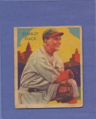 1935 Diamond Stars Stan Hack #34 HOF RC Chicago Cubs Rookie LOW GRADE - Image 1 of 2