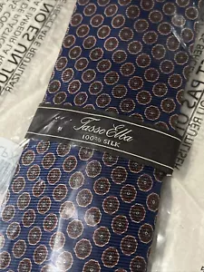 NEW Tasso Elba Men's Classic Neat Silk Tie Blue Dark Blue Light Blue - Picture 1 of 7