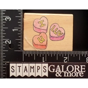 Canadian Maple Rubber Stamps CANDY HEART I LOVE U VALENTINES #T45 - Picture 1 of 2