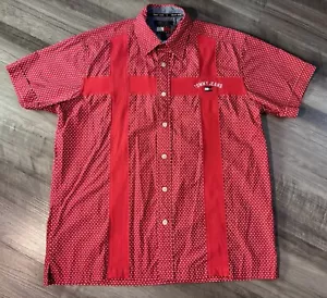 TOMMY HILFIGER shirt sz M short sleeved 100% cotton collared button front - Picture 1 of 10