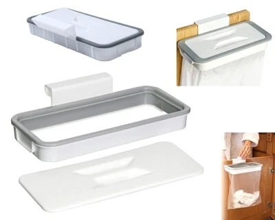 Tür Mülleimer Abfalleimer Bio Müll Eimer Küche Bad Schrank hängend mit Deckel - Bild 1 von 4