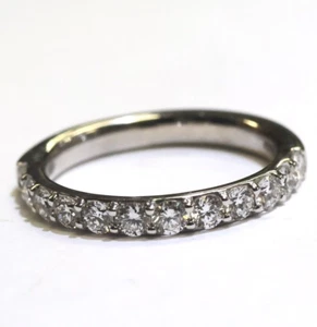 Anillo de boda de diamantes VS1 H de 0,72 quilates cultivado en laboratorio redondo de oro blanco de 14k 3,5 g 7 - Imagen 1 de 5