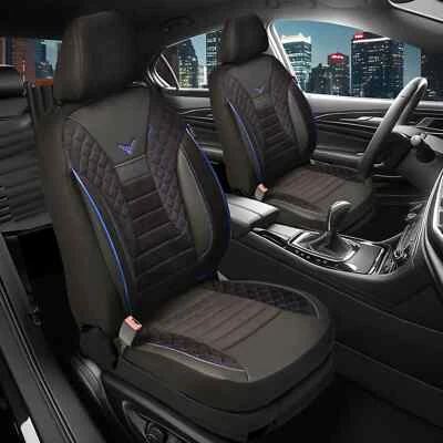 MINDERLAND OTO KILIF SANAYI VE TICARET LIMITED SIRKETI 2x Sitzbezüge passend für Audi A3 8V ab 2012-2020 in Schwarz-Blau JOLT806