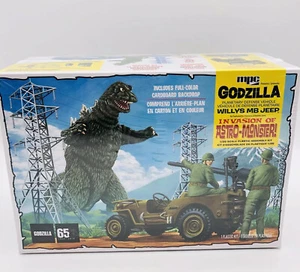 MPC Godzilla Planetary Defense Vehicle Willys MB Jeep 1/25 Scale Model Kit New - Picture 1 of 6