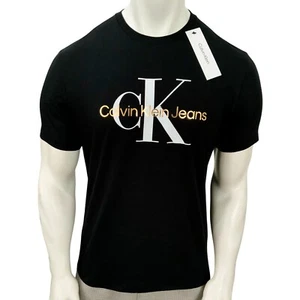 NUEVO CON ETIQUETAS CALVIN KLEIN PRECIO DE VENTA SUGERIDO POR EL FABRICANTE $54.99 CAMISETA PARA HOMBRE NEGRA CUELLO REDONDO MANGA CORTA S M L XL - Imagen 1 de 8