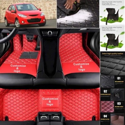 For Mazda2 Car Floor Mats Waterproof Auto Custom Liner Carpets PU Leather Foto 1 de 4