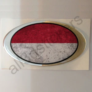 Autocollant Monaco Ovale Sale Drapeau 3D Résine Relief Adhésif Autocollants  - Picture 1 of 1