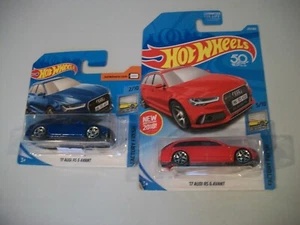 Hot Wheels Factory Fresh '17 AUDI RS 6 AVANT 2 Cars Red & Blue Short Card 1:64 - Picture 1 of 5