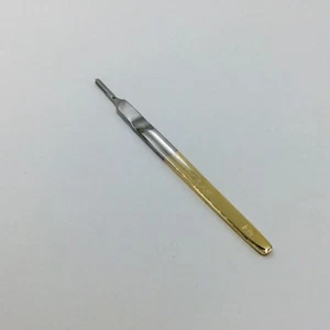 Mango de hoja de acero inoxidable bisturí mango dorado 9# instrumentos quirúrgicos - Imagen 1 de 3