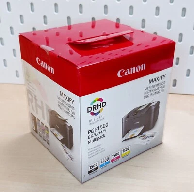 4x Original PGI-1500 Canon Maxify MB2050 MB2150 MB2155 MB2350 MB2750 MB2755 Set - Image 1 of 4