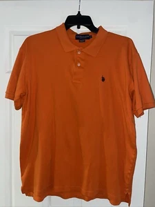 U.S. Polo Association Shirt Men's XL Orange Short Sleeve. - Picture 1 of 11