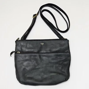 Fossil Black Leather Crossbody Women's Purse Bag Issue No 1954 Clean!  - Picture 1 of 23