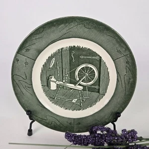 Set Of 6 Bread & Butter Plates Colonial Homestead Green By Royal China Vintage - Picture 1 of 12