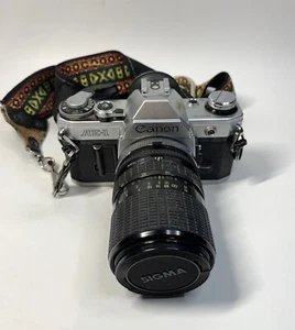 Vintage Canon Ae-1 Slr 35mm Film Camera Sigma Standard Zoom 1:28 - Picture 1 of 14