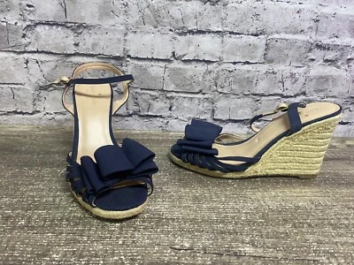 Kate Spade Women’s Navy Blue Bow Size 9.5 Open Toe Sling Rack  - Image 1 of 4