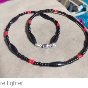 Thin Red Line Necklace Fire Fighter Size- 23 Inch - Picture 1 of 2