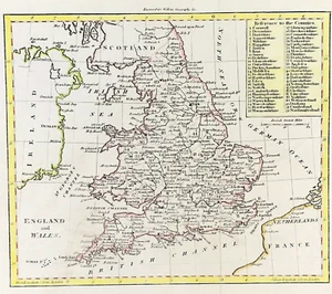 map of England & Wales 1801 engraved for Walkers Geography hand colour - Picture 1 of 4