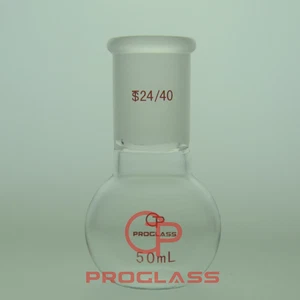 Single Neck Flat Bottom Boiling Flask with 24/40 Glass Joint - Picture 1 of 4