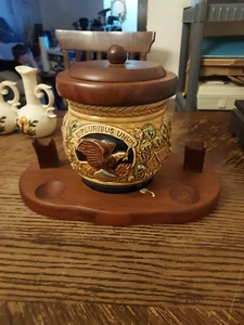 RARE VINTAGE Inarco Japan Tobacco container/humidor With Stand - Picture 1 of 7