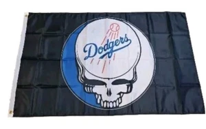 Grateful Dead Los Angeles Dodgers  Flag Banner Baseball ● 3x5 Ft FREE SHIPPING ● - Picture 1 of 3