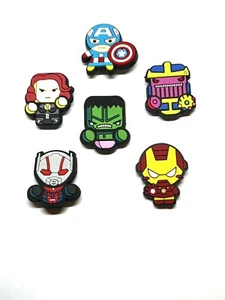 Marvel Avengers shoe charms for crocs Set of 6 Iron Man Hulk Ultron Set C - Picture 1 of 7