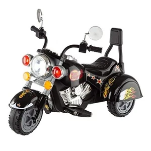 Kids Motorcycle - 3-Wheel Ride on Toy with Reverse, Sounds, and Black - Picture 1 of 7