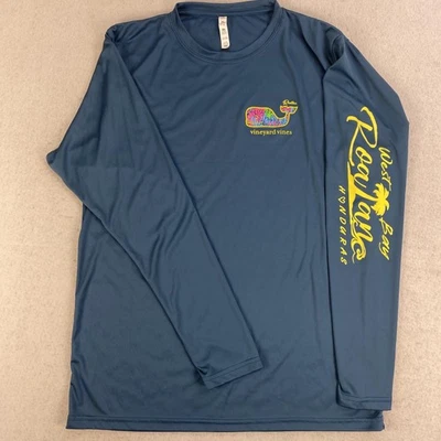Camisa Vineyard Vines Para Hombres 2XL Azul Roatán Ballena Manga Larga Gráfico West Bay Foto 1 de 4