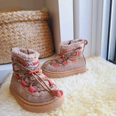 Toms Nepal Ankle Boots Girls Toddler US 5 EU 21 Woven Suede Leather Pull on Shoe — 第 1/4 张图片