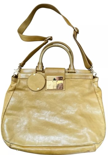 Borsa a tracolla Tory Burch in pelle con manico superiore borsa a tracolla oro giallo grande
