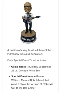 Presale 9/25/25 Bernie Williams Musical Bobblehead New York Yankees Take Me Out - Picture 1 of 1