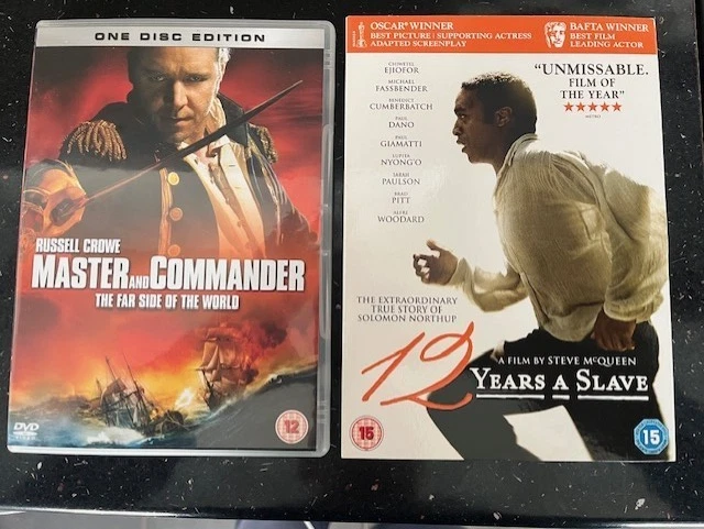 12 Years a Slave DVD (2014) and Master and Commander DVD (2004) VGC - Image 1 of 1