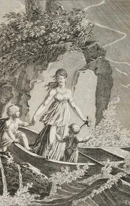 OBERKOGLER (*1774) nach USTERI (*1763), Frau mit Kindern im Boot, um 1800, Rad. - Picture 1 of 7