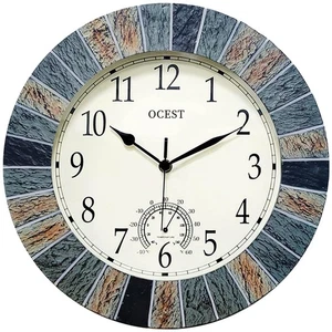 OCEST 13 Inch Large Outdoor Indoor Clock, Waterproof Wall Clock with Thermome... - Picture 1 of 7