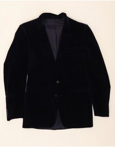 VINTAGE Mens 2 Button Corduroy Blazer Jacket UK 36 Small Navy Blue CD04 - Picture 1 of 3