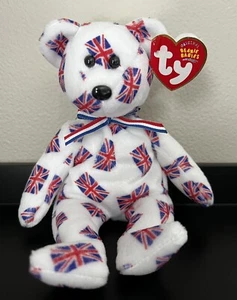TY Original Beanie Baby "JACK" - UK Länderflagge Bär 2003 - nicht mehr produziert neu mit Etikett - Bild 1 von 6