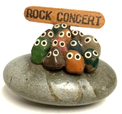 Vintage Rock Concert Paperwoeght, Art Stone, 1970's - Image 1 of 4