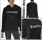 NWT Bebe Sport Black Sherpa Cozy Active Hoodie Athletic SIZE M Gorgeous Sweater