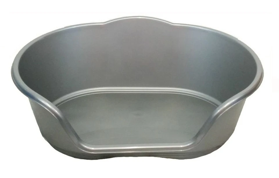 MEDIUM PLASTIC SILVER / GREY DOG / CAT / PET BED, BASKET - HEAVY DUTY MADE IN UK - Image 1 of 1