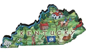Kentucky Artwood State Magnet Souvenir von klassischen Magneten - bunt & detailliert - Bild 1 von 6