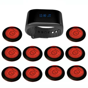 SINGCALL Wireless Waiter Calling System Restaurant 1 Waterproof Watch,10 Pagers - Zdjęcie 1 z 11
