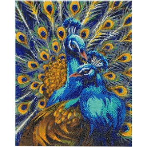 CRAFT BUDDY™ Diamond Painting Bild "Pfau", fertig gelegt und versiegelt, 40x50cm - Bild 1 von 2
