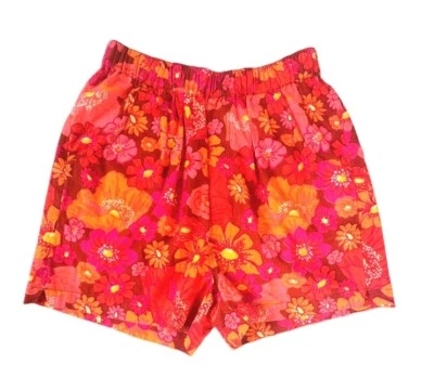 Pantalones cortos florales Free People pequeños de algodón Palo Duro para mujer, naranja nuevos sin etiquetas Foto 1 de 4