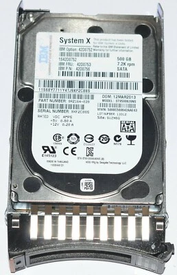 NEW IBM 42D0752 42D0753 42D0756 500GB 7200 RPM SFF 2.5'' SATA HDD Hard Drive - Image 1 of 4
