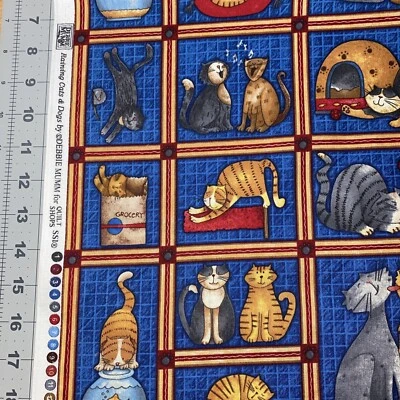 Tela de algodón SSI Raining Cats & Dogs Debbie Mumm Quilt Shop 1/2 yarda nueva Foto 1 de 4