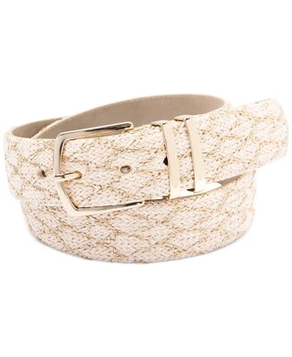 INC International Concepts Woven Metallic Fabric Panel Belt NEW - Image 1 of 4