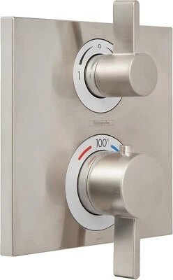 Квадратный комплект отделки для душа Hansgrohe 15714821 Ecostat матовый никель *меньше клапанов - Изображение 1 из 4