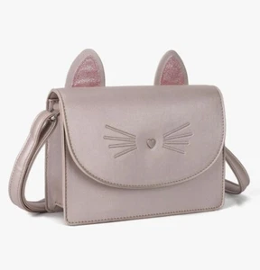 *NWT* ADORABLE AFKOMST PINK KITTY W/GLITTER EARS CROSSBODY PURSE - Picture 1 of 3