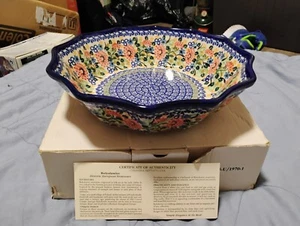 POLISH POTTERY 10.25" x 2.75" SERVING BOWL UNIKAT 1970 M STARZYK - BRAND NEW!!! - Picture 1 of 3