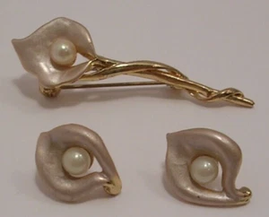 Lapel Pin with Matching Pierced Earrings - Picture 1 of 5