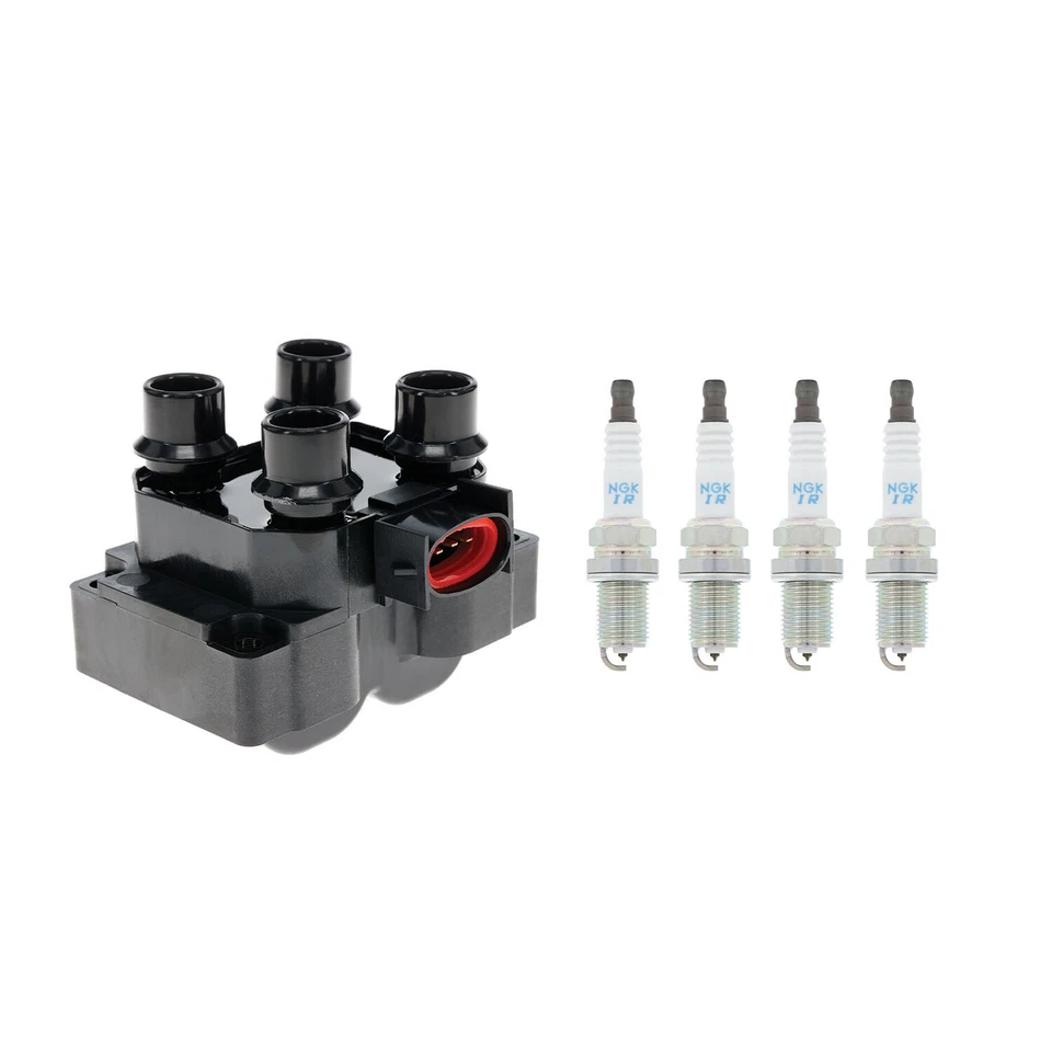 Kit de bobina de encendido Hitachi y 4 bujías de iridio NGK para Mazda 626 2.0 L4 Foto 1 de 1